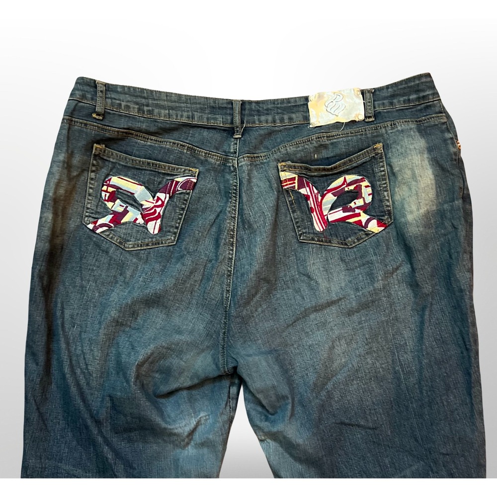 Rocawear Womens 22 Jeans Vintage Y2K Hip Hop Embroidered Big Double R Logo Denim